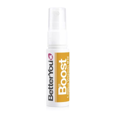 BetterYou Vitamin B12 Oral Spray, High Strength Methylcobalamin Supplement, 1200mcg per dose to Boost Energy, Natural Apricot Flavour, 48-Day Supply