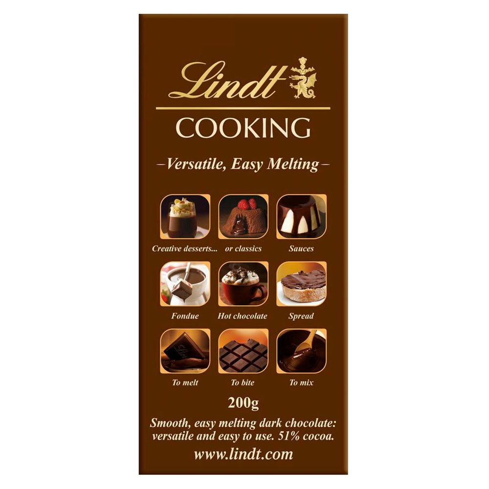 Lindt Cooking Chocolate Bar Versatile 200g