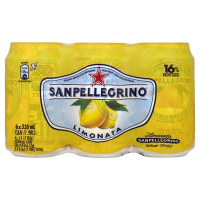 Sanpellegrino Limonata Cans 6 x 33 cl (Pack of 4, Total 24)
