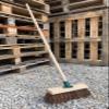 10" Stiff Sweeping Yard Brush, Natural Hard Broom Stiff Brush with Handle view 3