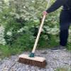 10" Stiff Sweeping Yard Brush, Natural Hard Broom Stiff Brush with Handle view 4