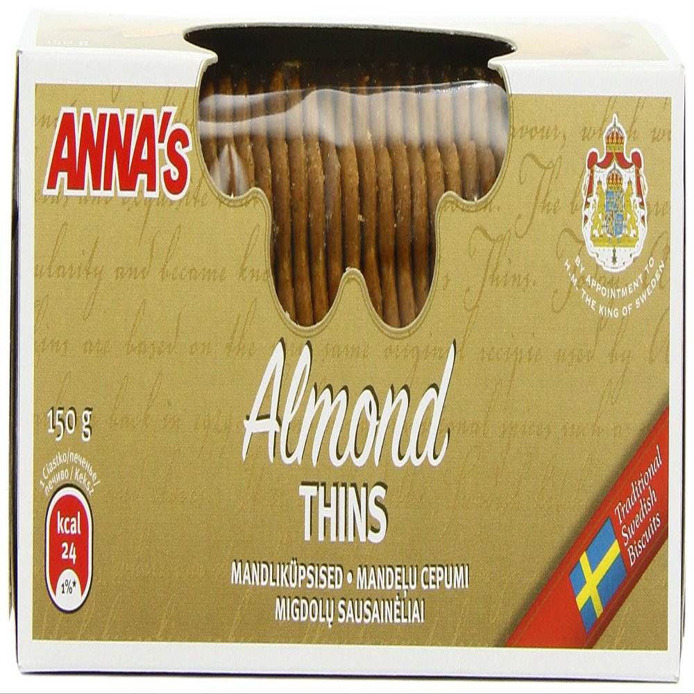 Annas Almond Thins Biscuits 150 g (Pack of 6)