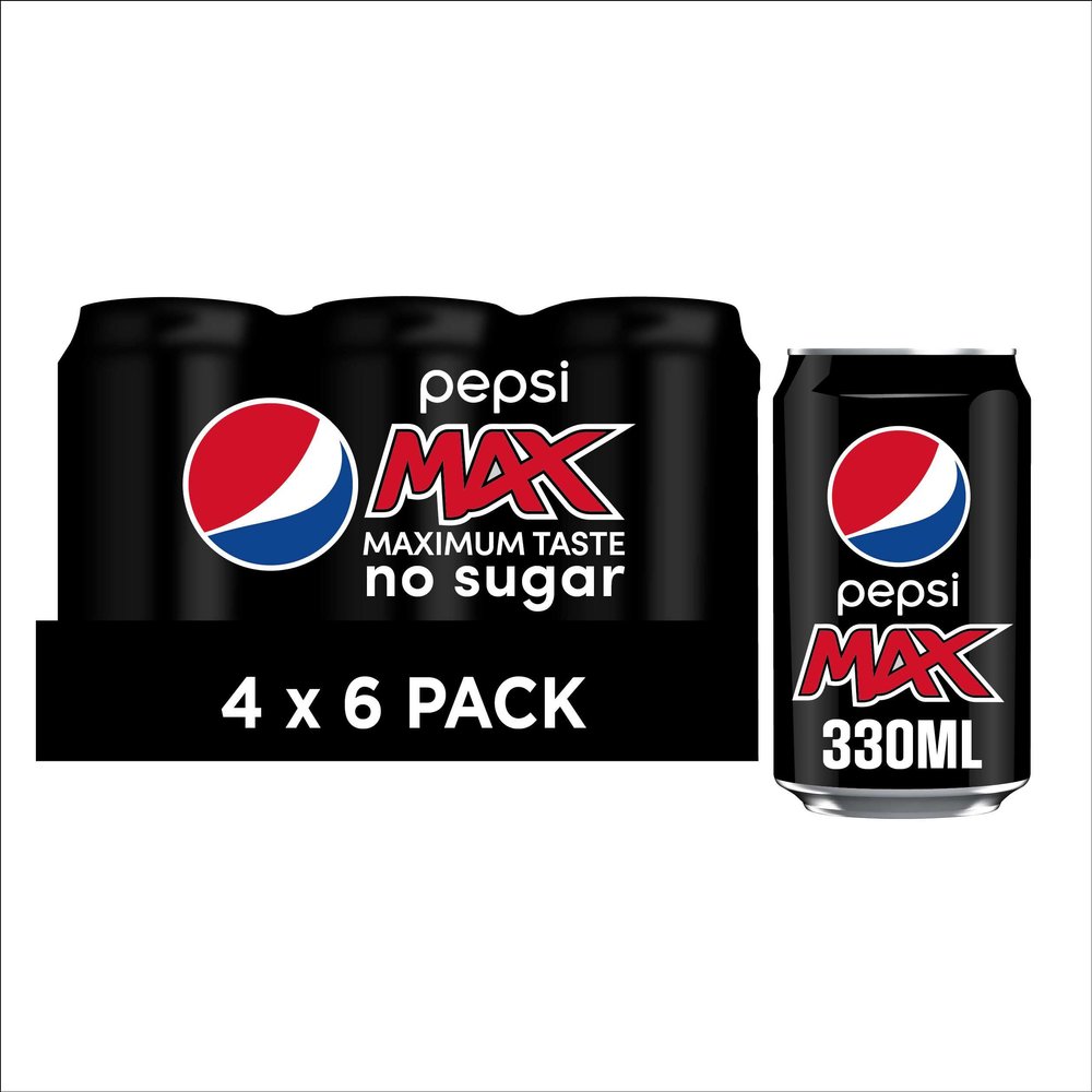 Pepsi Max, 6 x 330 ml (Pack of 4)
