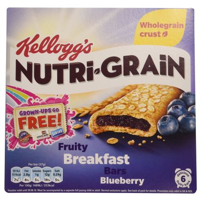 Kellogg's Nutri-Grain Fruity Breakfast Bars Blueberry 222 g