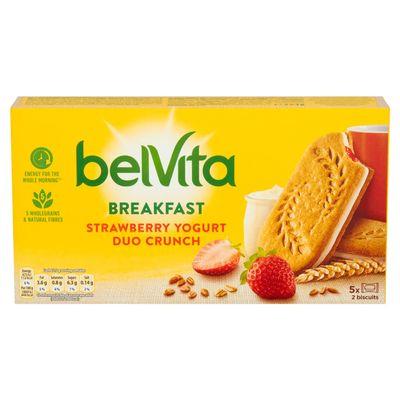 Belvita Duo Crunch Strawberry & Yogurt Cereal Snack Bars Multipack 250 g (5 x 50 g)