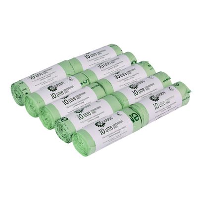10 Litre x 250 Compost Bag Compostable Bags - Kitchen Food Waste Caddy Liners - EN 13432-10L Bin Bags with Composting Guide
