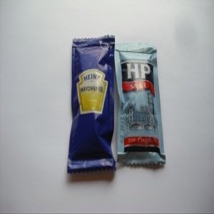 12 Individual Heinz Mayonnaise Sachets & 12 HP Brown Sauce Individual Sachets