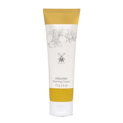 MHLE Organic Shaving Cream - creamy, nourishing lather with organic argan oil - vegan natural cosmetics - 75 ml