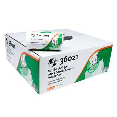 DEISS First Plus garbage bags 30 liters, premium LDPE, 36021