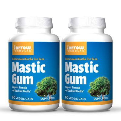 Jarrow Formulas Mastic Gum 1000 mg - 60 Veggie Caps, Pack of 2 - Natural Formula Supporting Stomach, Duodenal & Oral Health - 60 Total Servings