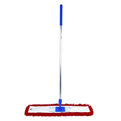 Abbey Flat Mop for Floor Cleaning - Heavy Duty Commercial Sweeper Mop Kit with Handle and Frame - Floor Dusters for Wooden Floors and Hard Floors (Red, 80cm)