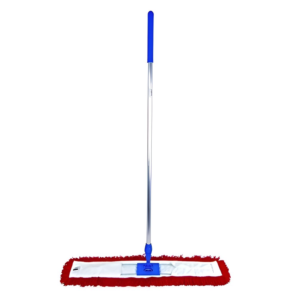 Abbey Flat Mop for Floor Cleaning - Heavy Duty Commercial Sweeper Mop Kit with Handle and Frame - Floor Dusters for Wooden Floors and Hard Floors (Red, 80cm)