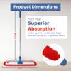 Abbey Flat Mop for Floor Cleaning - Heavy Duty Commercial Sweeper Mop Kit with Handle and Frame - Floor Dusters for Wooden Floors and Hard Floors (Red, 80cm) view 2