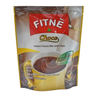 FITNE Choco Hot Chocolate Drink | Instant Cocoa Mix With Fiber | 10 Sachets