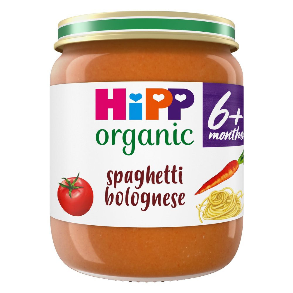 HiPP Organic Spaghetti Bolognese Baby Food Jar 6+ Months 125g (Pack of 6)