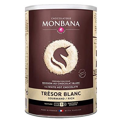 Monbana White Chocolate Powder, 500g, Chocolate Flavor, Powder Form, 1 Item, 1 Packaging Quantity