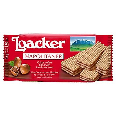 Loacker Napolitaner Wafers, 45g (Pack of 25)