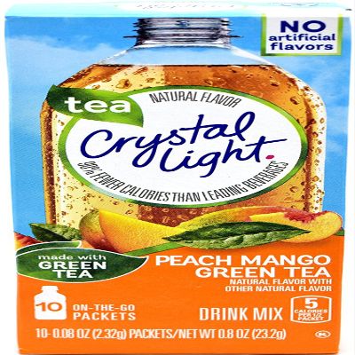 Crystal Light Peach Mango Green Tea On The Go Drink Mix 10 Sachets 23.2g