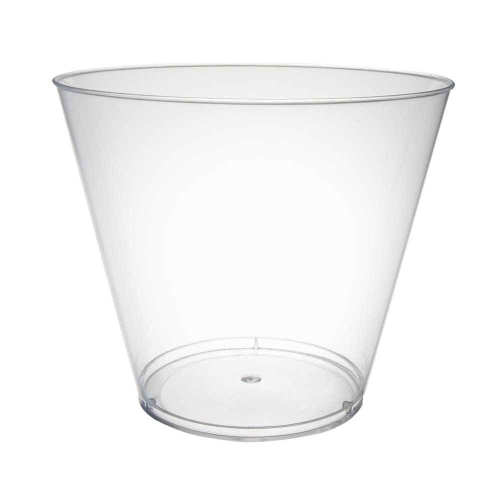 Party Essentials 20 Count Quality Hard Plastic Party Cups, 9-Ounce, Tumblers, Clear