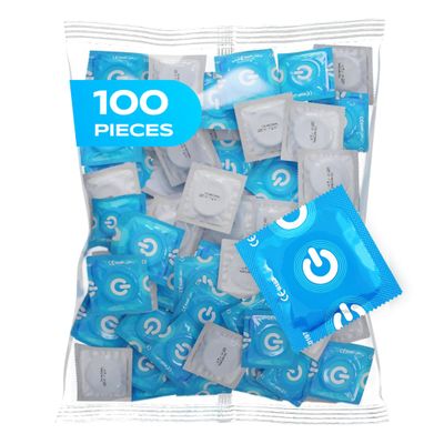 ON Clinic 100 Non-Lubricated Condoms, Dry - no Lubricant - no Reservoir tip, for Greater Variety