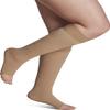SIGVARIS Mens & Womens Essential Opaque 860 Open Toe Calf-High Socks w/Grip Top 20-30mmHg - Large Short - Nude view 1