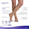 SIGVARIS Mens & Womens Essential Opaque 860 Open Toe Calf-High Socks w/Grip Top 20-30mmHg - Large Short - Nude view 2
