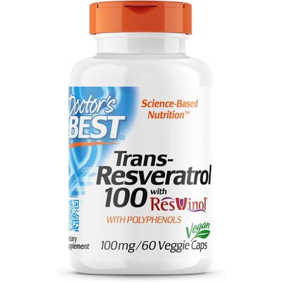 Doctor's Best, Best Trans-Resveratrol 100, 100 mg, 60 Veggie Caps