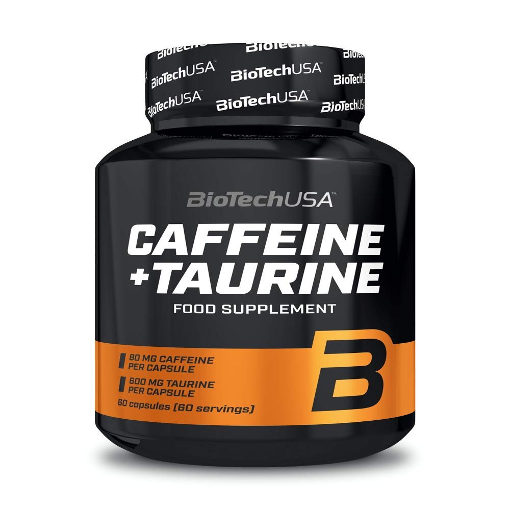 BioTechUSA Caffeine + Taurine | Each Capsule Contains 80 mg of Caffeine and 600 mg of Taurine | GMO-Free | Gluten-Free, 60 Capsules