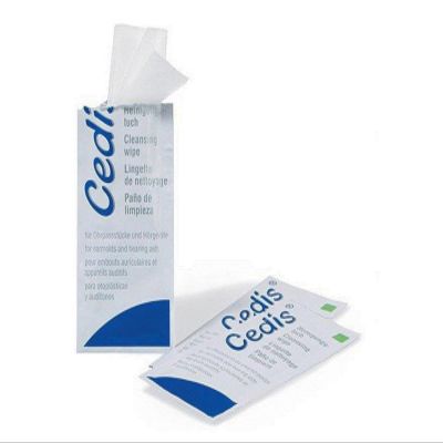 10 x Cedis Wet Cleaning Wipes, Individually Wrapped, Especially for Hearing Aids and Ear Tips