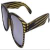 4 PAIRS NEW TINTED READING GLASSES BLACK & YELLOW STRIPED FRAMES +2.5 +2.50 R4804 view 1