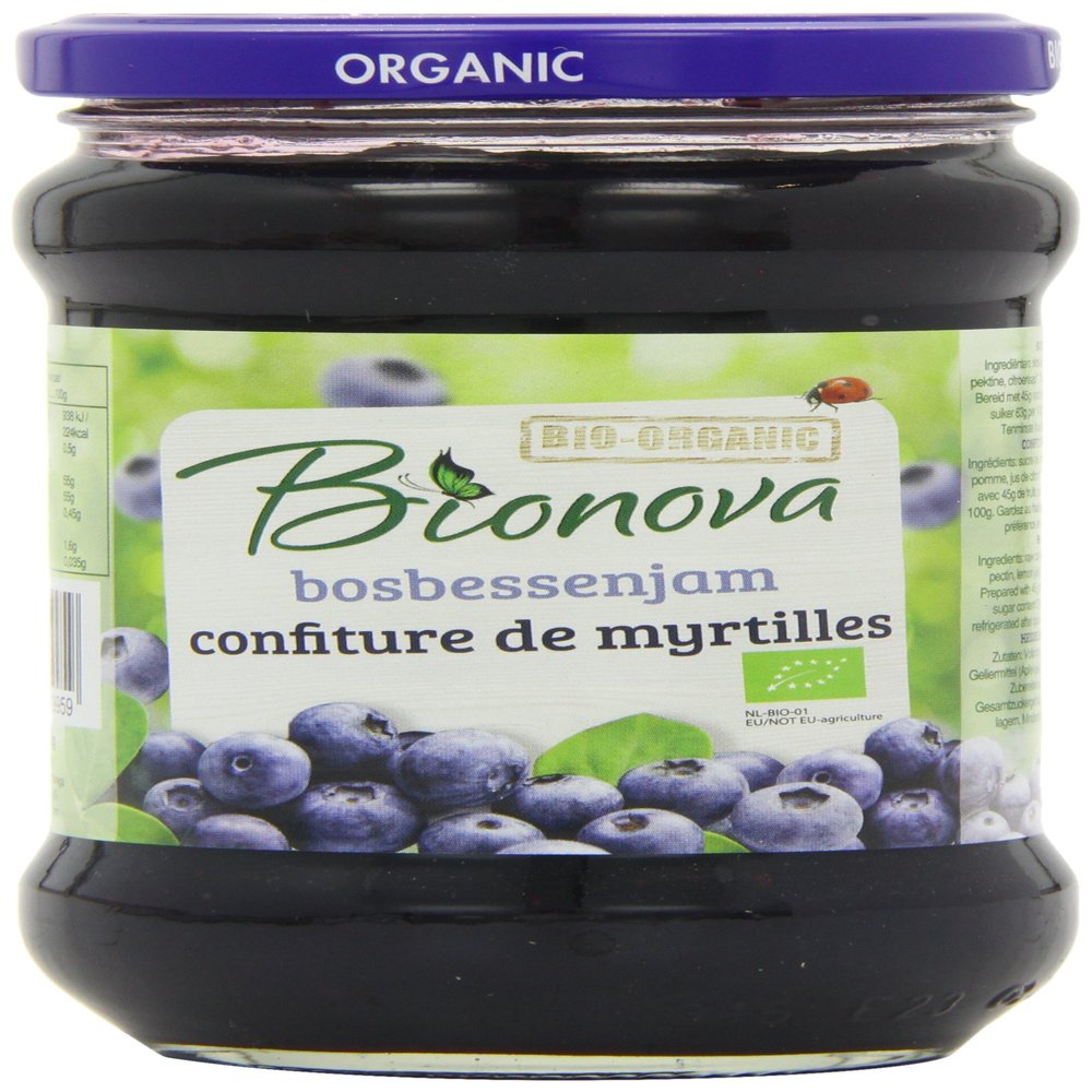 Bionova Organic Bilberry Jam 340 g (Pack of 6)