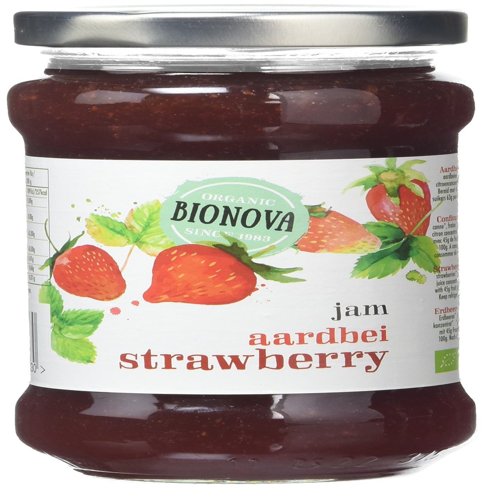 Bionova Organic Strawberry Jam 340 g (Pack of 6)