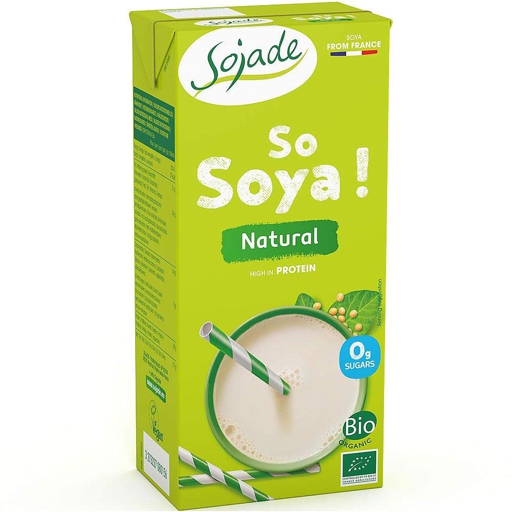 Sojade Organic Unsweetened Soya Milk 1 Litre (Pack of 6)