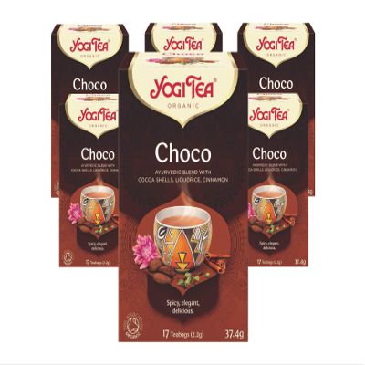 Yogi Tea, Choco, Organic Spice and Herbal Tea, Chocolate Taste, Blend of Cocoa, Liquorice and Cinnamon, 6 Packs x 17 Tea Bags (102 Teabags Total)