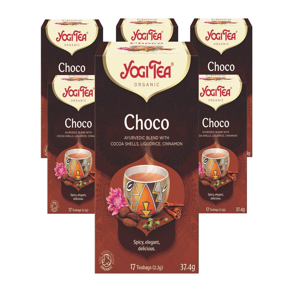 Yogi Tea, Choco, Organic Spice and Herbal Tea, Chocolate Taste, Blend of Cocoa, Liquorice and Cinnamon, 6 Packs x 17 Tea Bags (102 Teabags Total)