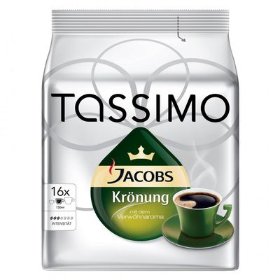 Bosch Tassimo Jacobs Kronung T-Disc Coffee Maker, Medium Roast, 16 Count, 104g per Disc, Espresso Machine Compatible