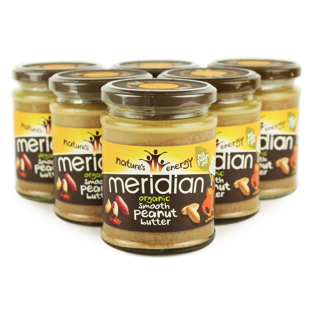 Meridian Organic Peanut Butter Smooth, No Added Salt 6x280g