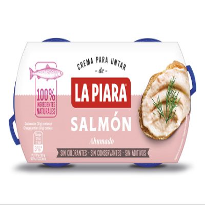 Pat De Salmn Ahumado Slo Natural La Piara 2*77gr Sin Conservantes Ni Coloran