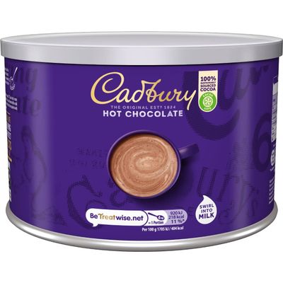 Cadbury Drinking Chocolate, OFFICIAL, Fair Trade Cocoa for Swirling into Hot Milk, 25% Cocoa Solids Minimum, 3 x 1 Kg