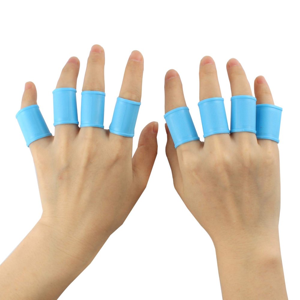 Andux Golf Finger Support Sleeve Protector Light Blue 8pcs/set HSZ/01