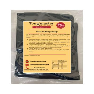 5 x Artificial Plastic Black Pudding Casings