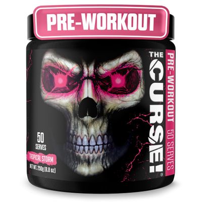 JNX SPORTS The Curse! Pre Workout Powder - Tropical Storm 50 Servings | Preworkout: Boost Strength, Energy + Focus for Men & Women | Caffeine, Beta-Alanine, Creatine & L-Citrulline