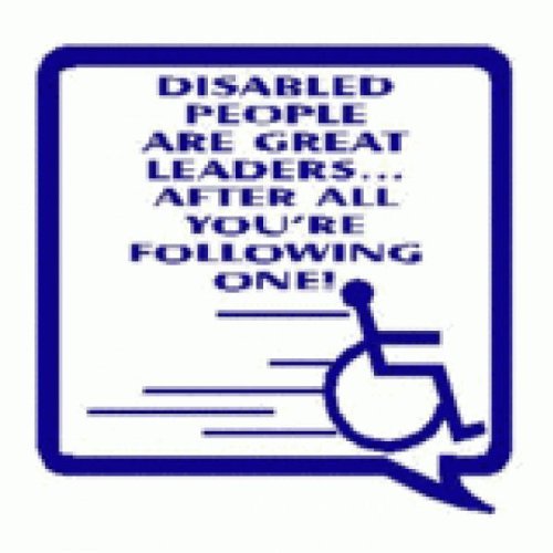 Disabled People are Great Leaders - After All You're Following One - Car Sticker 23