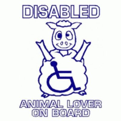 Disabled Animal Lover On Board - Car Sticker 28