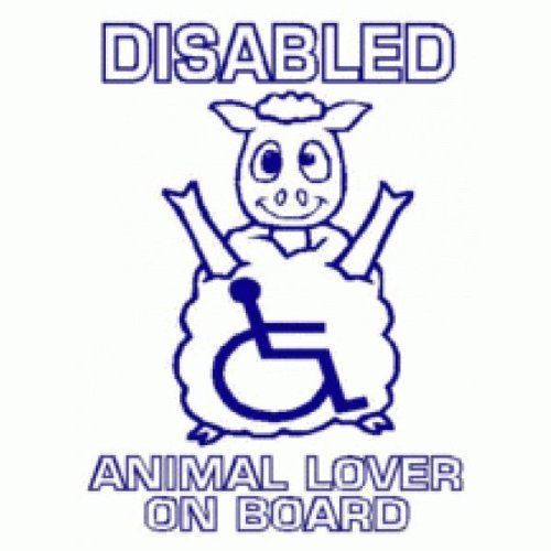 Disabled Animal Lover On Board - Car Sticker 28