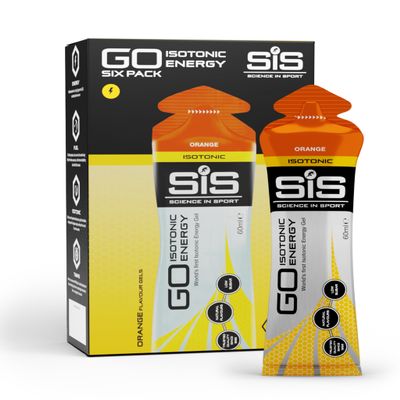 Science in Sport GO Isotonic Energy Gel 6 x 60ml Orange  Fast-Acting  Vegan  Formulation with 22g of carbohydrates, a great source of energy