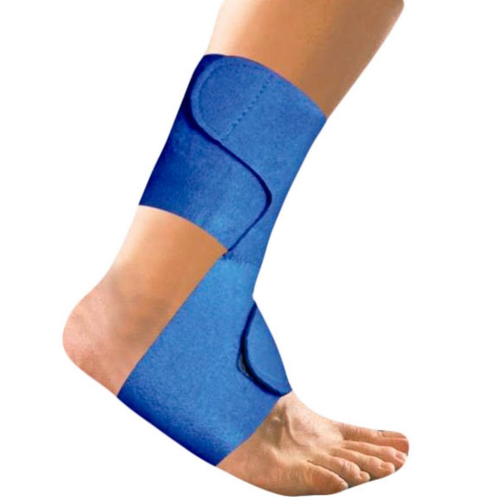 2 x Blue Neoprene Adjustable Ankle Supports