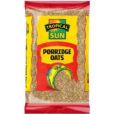 Tropical Sun Porridge Oats, 3kg (Pack of 1) Wholegrain Oats High in Fiber and Protein, Ideal for Breakfast, Baking & Healthy Meals, Nutritious, Vegan, Versatile Use