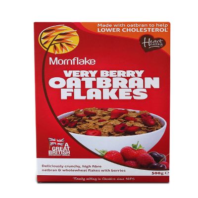 Mornflake Oatbran Flakes Very Berry 500 g (Pack of 8)
