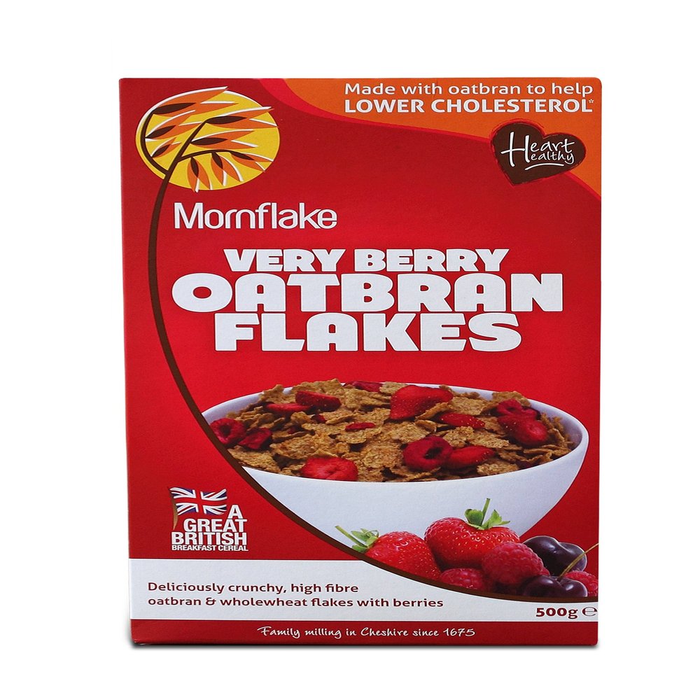Mornflake Oatbran Flakes Very Berry 500 g (Pack of 8)
